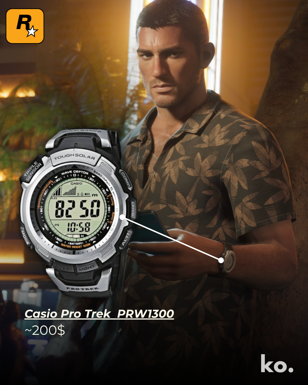 GTA VI — Casio Pro Trek PRW1300, ~200$