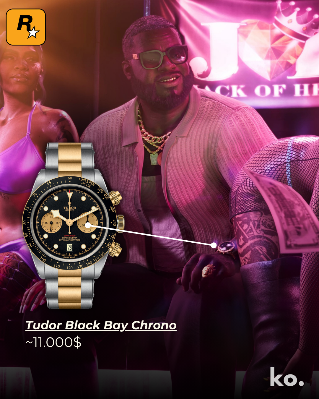GTA VI — Tudor Black Bay Chrono, ~11.000$