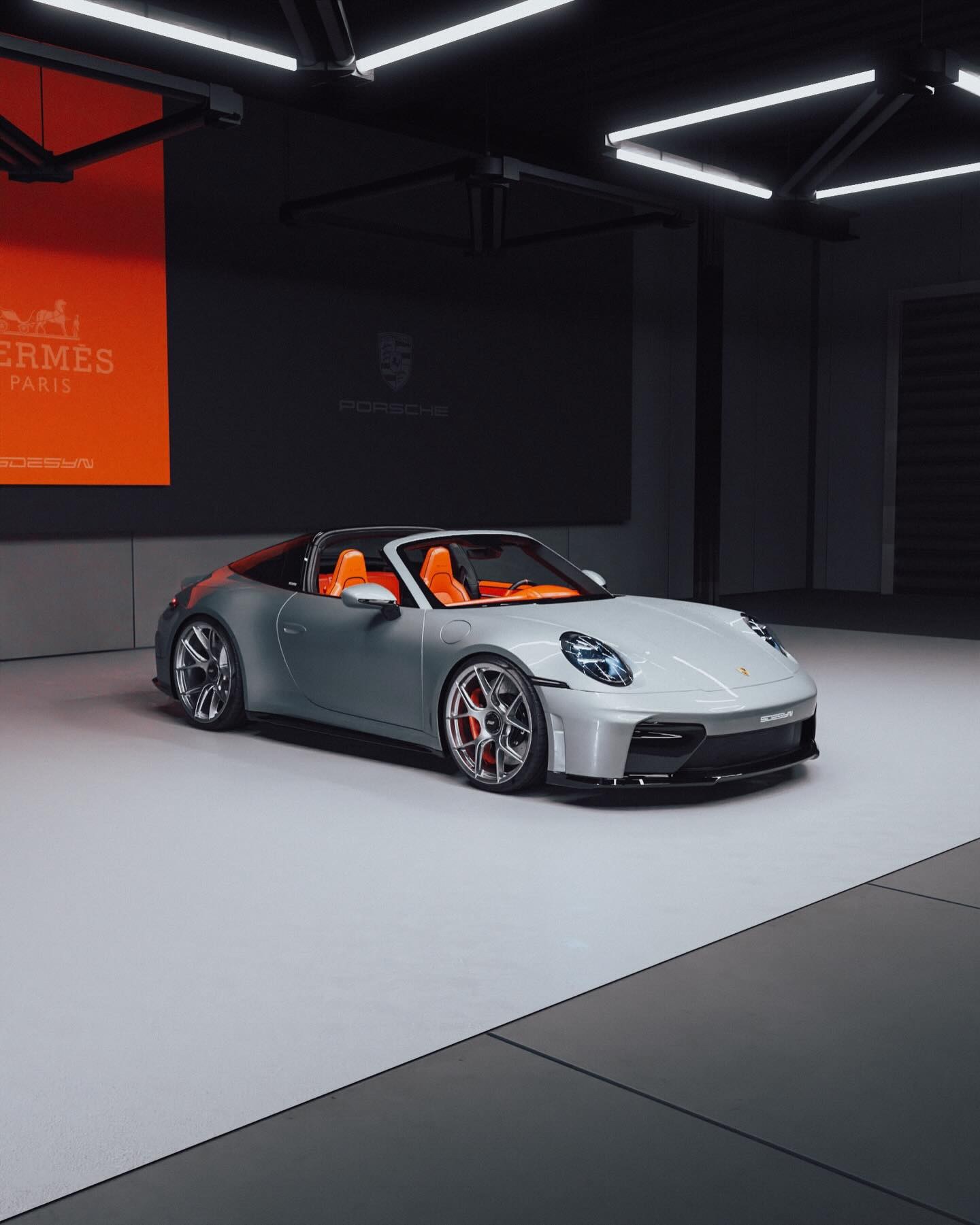 Porsche 911 Targa 4 GTS Hermès Edition, ön çapraz açıdan görünüm