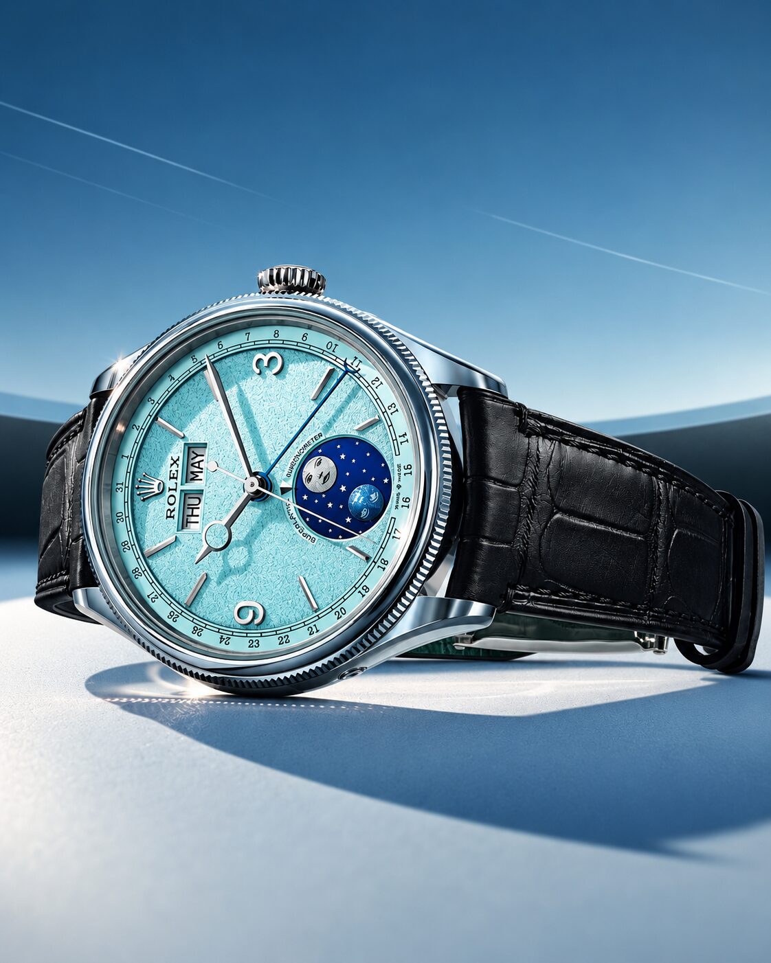 Perpetual Padellone platin versiyon, ice-blue kadran